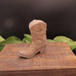 Brown cowboy boot with gold fittings handmade goat milk soap